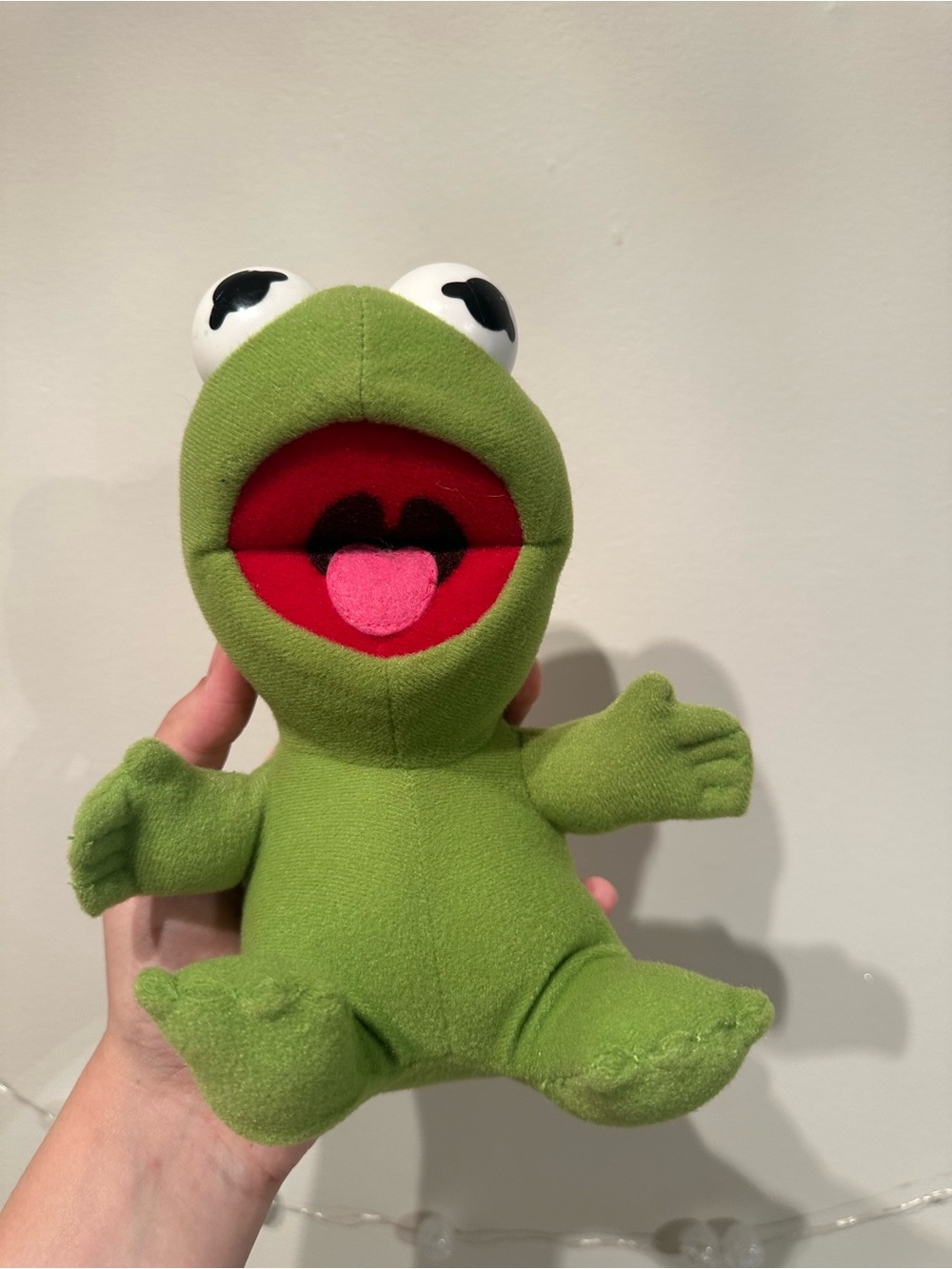 Vintage 1987 Jim Henson Associates Baby Kermit the Frog Plush Animal 7"